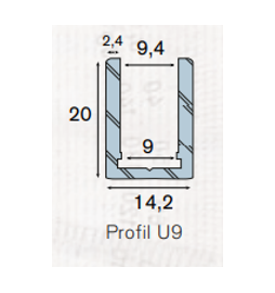 Profil U9 aluminium