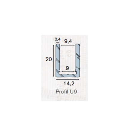 Profil U9 aluminium