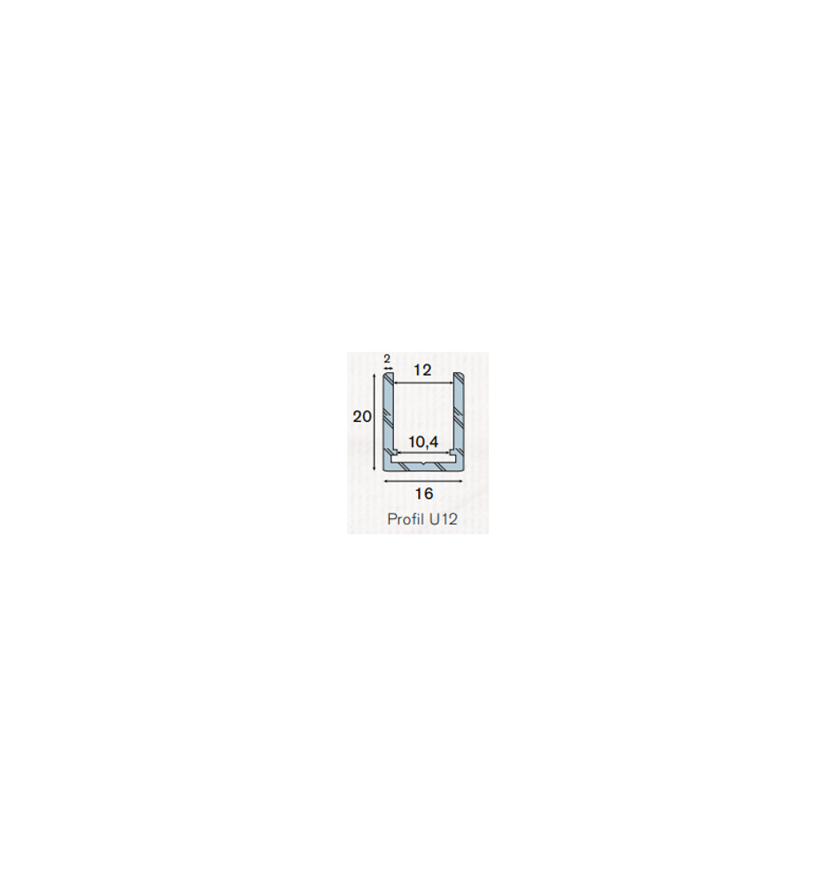 Profil U12 aluminium