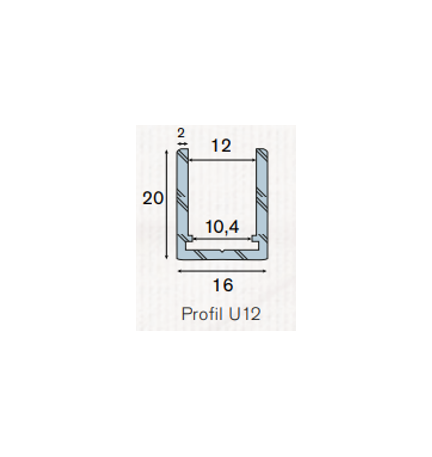 Profil U12 aluminium