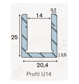 Profil U14 aluminium
