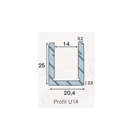 Profil U14 aluminium