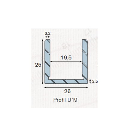 Profil U19 aluminium