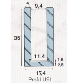 Profil U9L aluminium