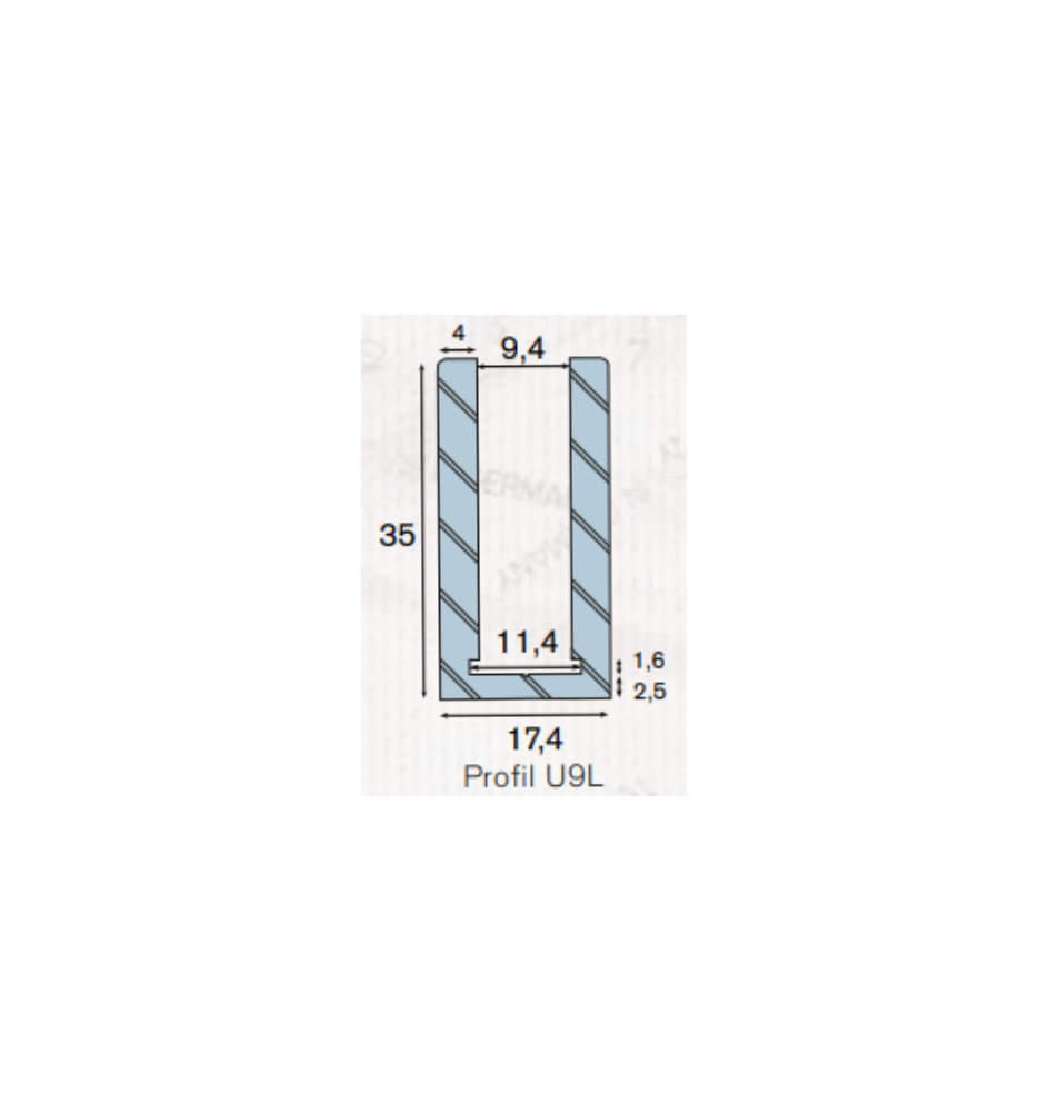 Profil U9L aluminium