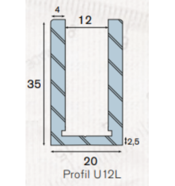 Profil U12L aluminium