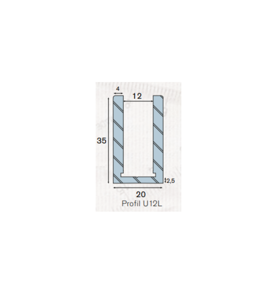 Profil U12L aluminium