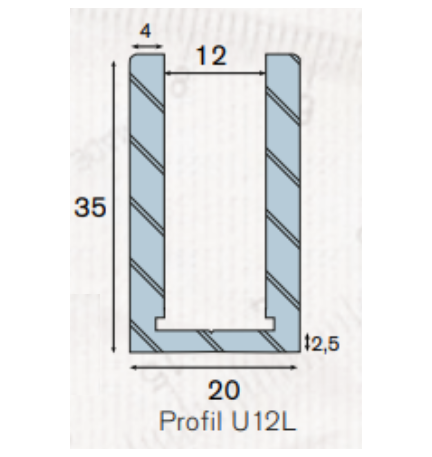 Profil U12L aluminium