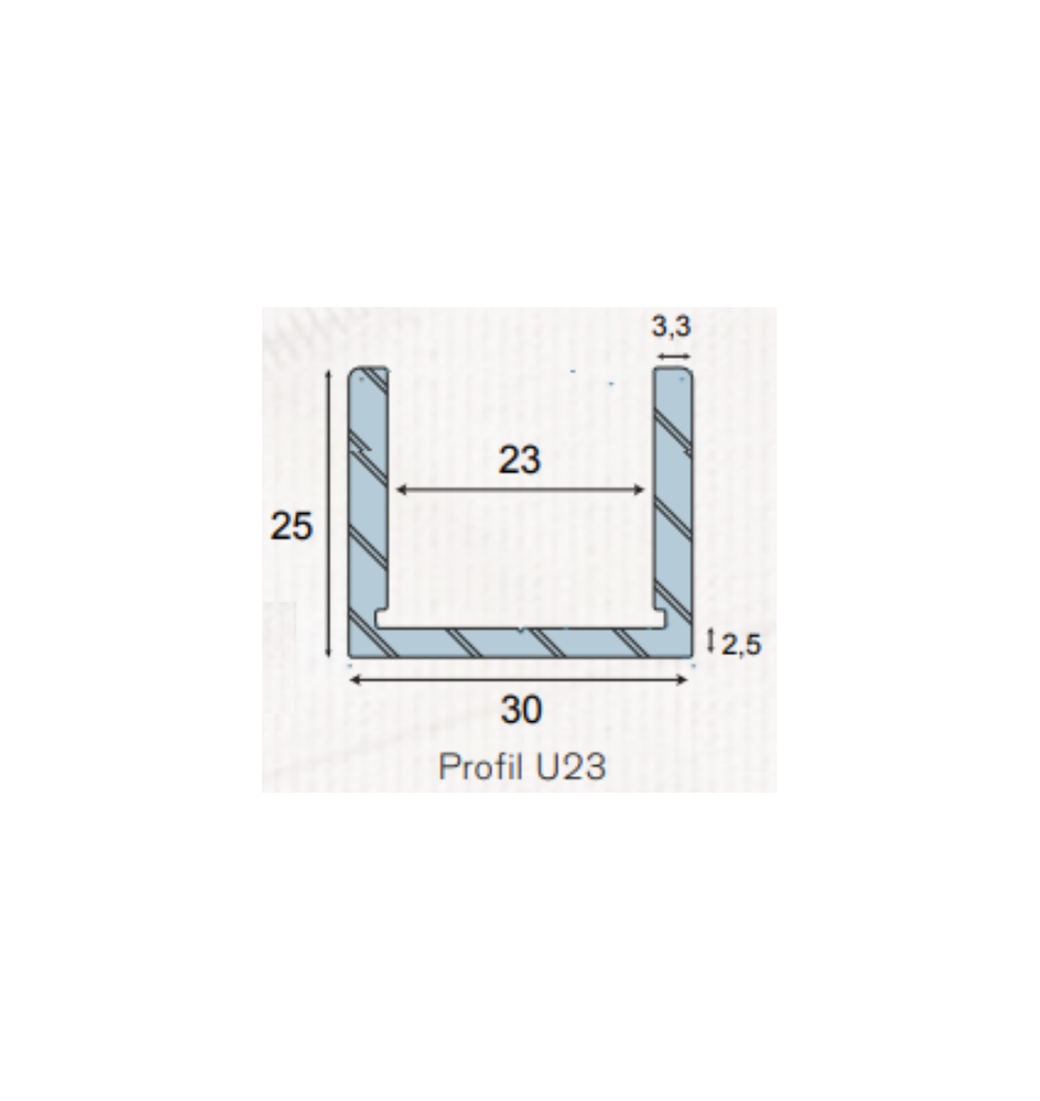Profil U23 aluminium